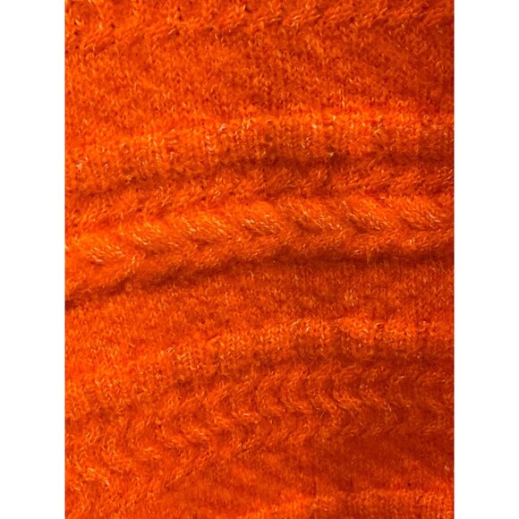 French Paris Orange Knit Sweater Chunky Cable Women Size M - Picture 8 of 8